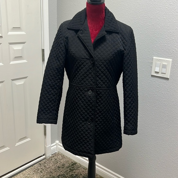 Gallery quilted mid-length women’s coat black - Picture 1 of 6